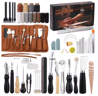 Набір інструментів для рукоділля з натуральної шкіри (для ремонту та шиття шкіряних виробів) для шиття та ремонту шкіри