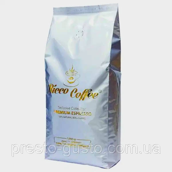 ⠀Кава в зернах Ricco Coffee Premium Espresso Italiano 1 кг (15/85)