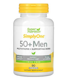 Вітаміни і трави для чоловіків старше 50 років без заліза SimplyOne Super Nutrition 90 таблеток