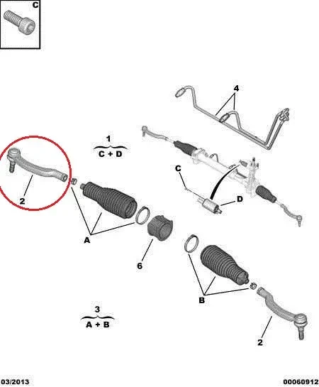 Рульовий наконечник правий Fiat Ducato, Peugeot Boxer і Citroen Jumper 4 (14-...), 1376345080, 1610976380