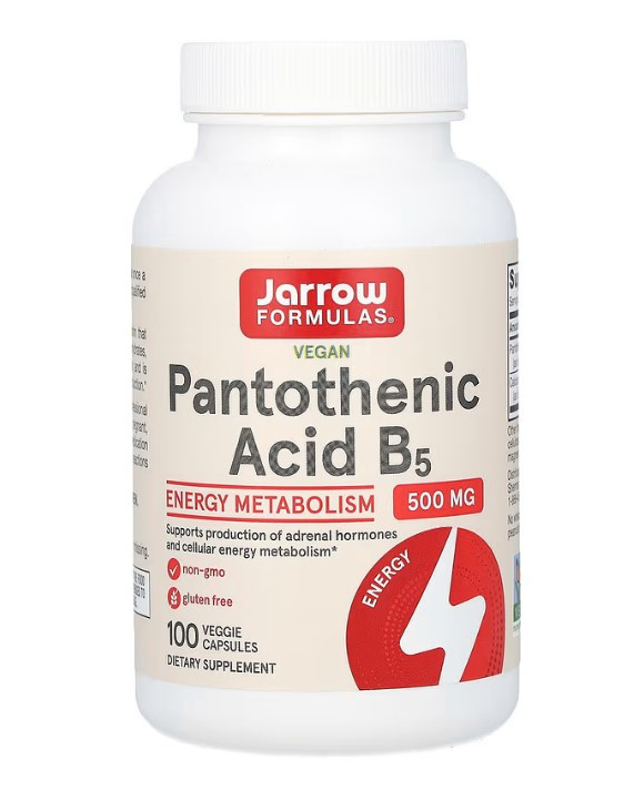 Пантотенова кислота вітамін B5 (Pantothenic Acid B5) 500 мг Jarrow Formulas 100 капсул