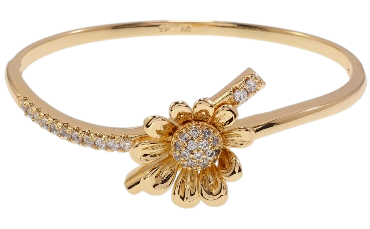 Браслет Xuping Позолота 18K "Квітка з цирконієм" ø 6см