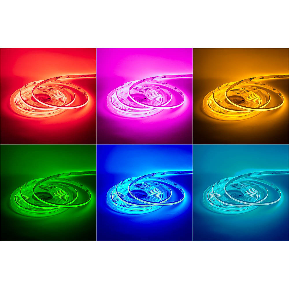 Матрична світлодіодна стрічка COB RGB 24V 14W 1300Lm IP20 10мм, фото 1