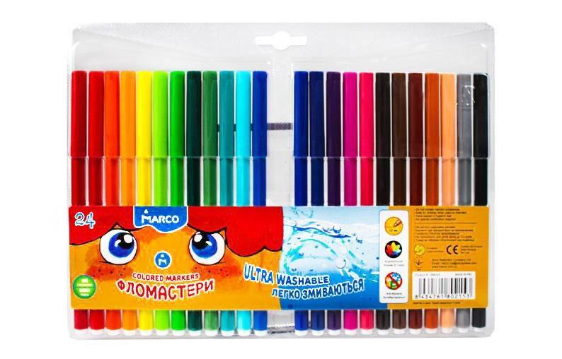 Фломастери Marco Super Washable 24 кол