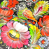 Скринька дерев'яна кругла Петриківський розпис ручної роботи 15х6см СОЛОВЕЙ у КВІТАХ Український сувенір, фото 10