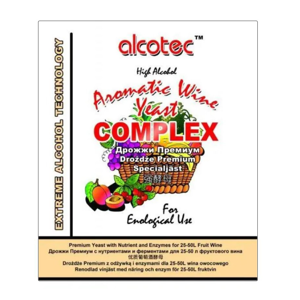 Винні дріжджі Alcotec Aromatic Wine Yeast Complex, 40 г, фото 1
