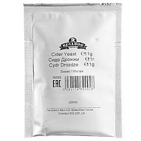 Дріжджі для солодкого і напівсолодкого сидру BullDog Sweet, 11 г