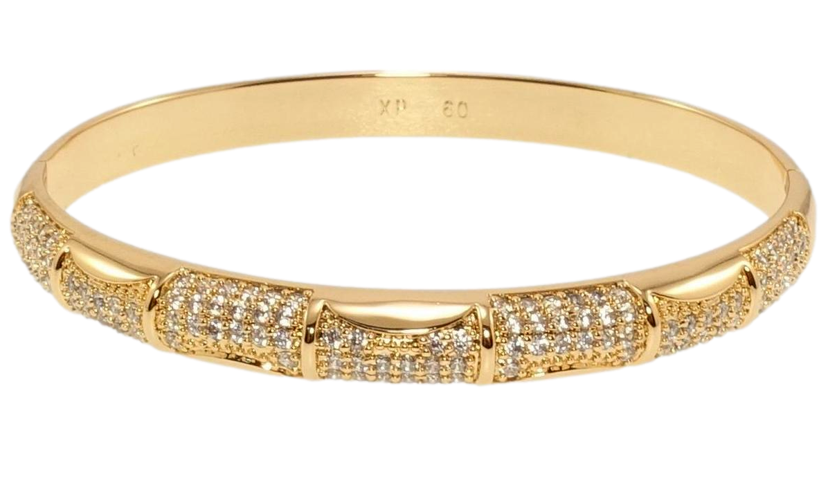 Браслет Xuping Позолота 18K "Декоративний орнамент інкрустацією цирконієм" ø 6см