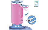 Помпа для води на бутель електрична з носиком, що складається ViO E23 рожева, фото 2