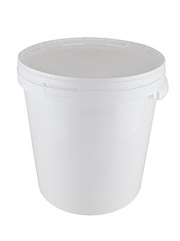 Відро біле харчове з залізною ручкою 33 л (бічні ручки-вушка) 1шт