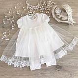 Літній костюмчик для Хрещення дівчинки "Діва Марія" Туніка, лосини Інтерлок, 56 розмір, фото 4