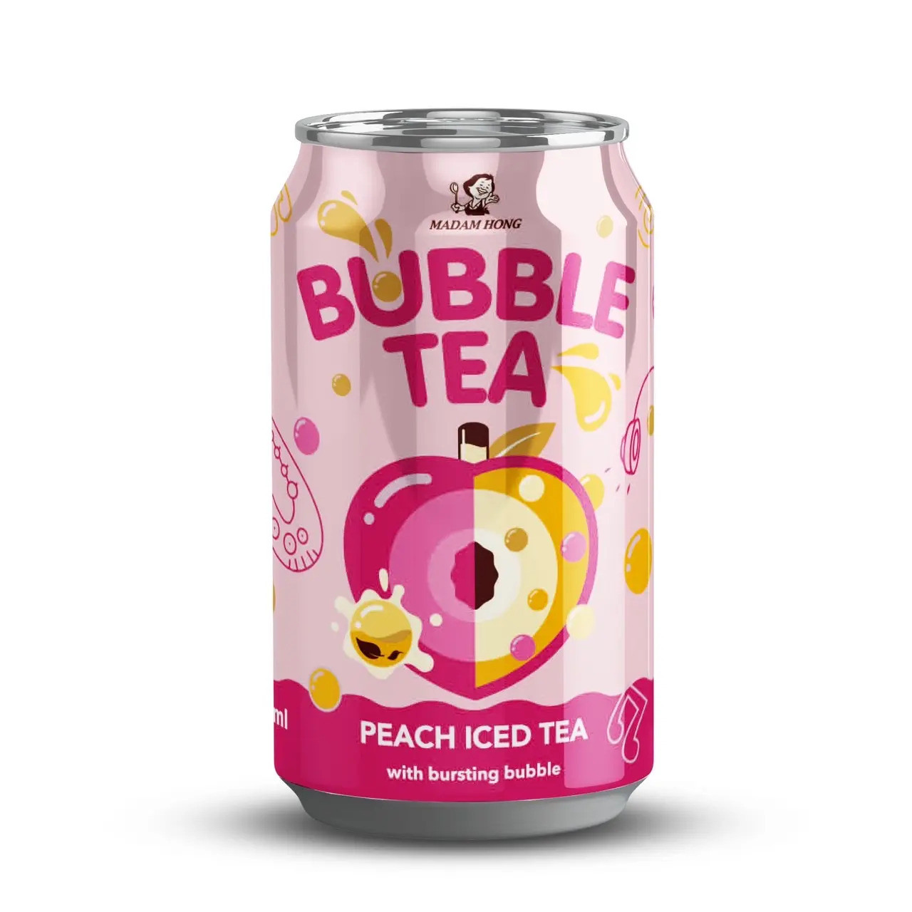 Напій Bubble Tea Madam Hong, персиковий, 320 мл