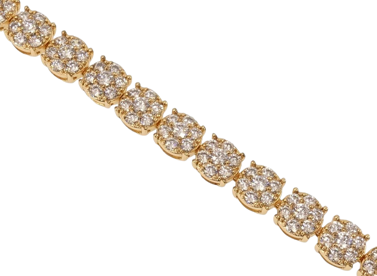 Браслет Xuping Позолота 18K "Доріжка кіл з цирконієм" довжина з дод. замком 17.5,19.5см х 6мм