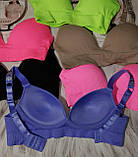 Жіночий топ бюстгальтер рубчик чашка В/С з поролоном мікс кольорів, фото 3