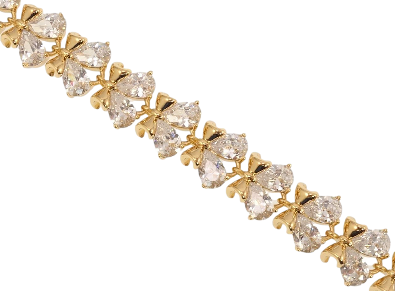 Браслет Xuping Позолота 18K "Бантики з кристалами" довжина з дод. замком 16.5,18.5см х 10мм