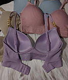 Жіночий топ бюстгальтер рубчик чашка В/С з поролоном 6 кольорів, фото 3