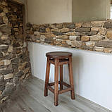 ПАБ Табурет Стандарт Високий Стілець з дерева Вільха Для Барної стійки, Кав'ярні або на Балкон 63 см, фото 4