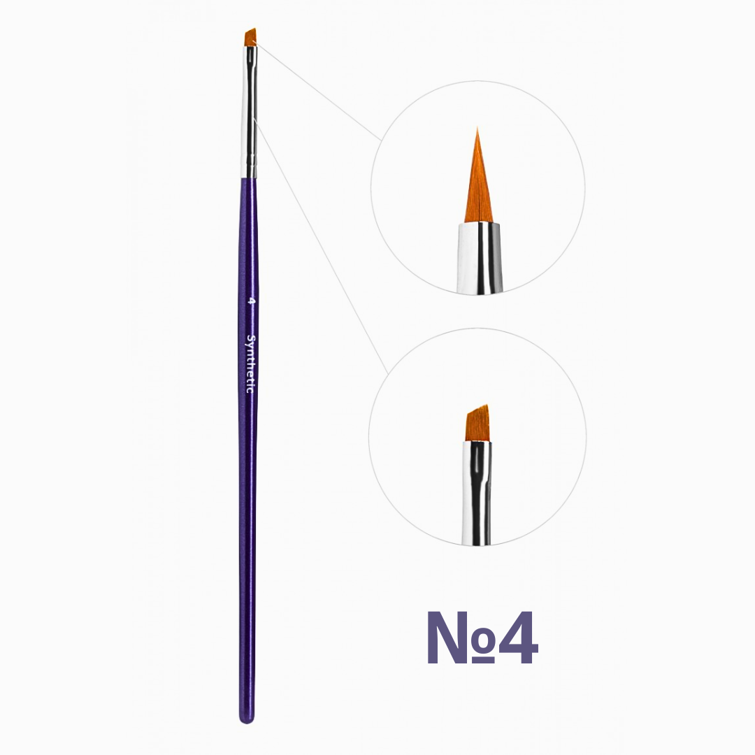 Косметичний пензлик №4 для брів (скошений) Creator Synthetic