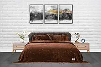 Покривало-плед із наволочками 220x240 Тм Zeron Камінчик колір коричневий