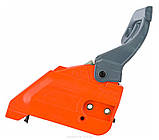 Гальмо ланцюга для бензопили 250 мм на 185 мм Powermat HR-7020-HA кришка гальма в зборі, фото 3