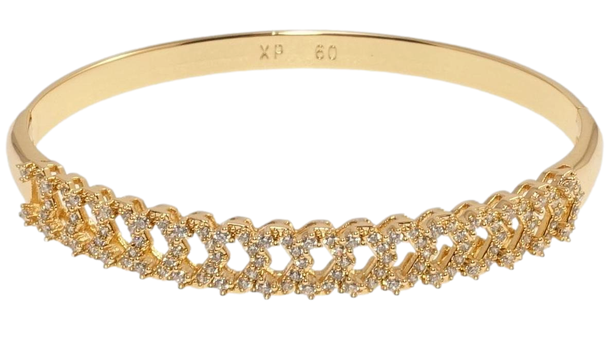Браслет Xuping Позолота 18K "Колосок інкрустація цирконієм" ø 6см