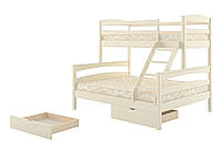 Двоярусне дитяче ліжко iSmart Чикаго Айворі 160-90х190 см з ящиками (DMBG-2233)