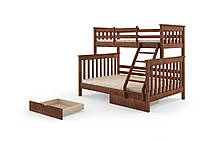 Двоярусне дитяче ліжко iSmart Скандинавія Горіх лісовий 120-80х190 см з ящиками (DMBG-2245)