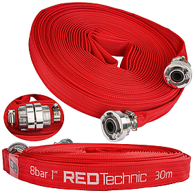 Рукава пожежні 30 м, 1" Red Technic RTWS0066 шланг пожежний