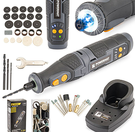 Електричний гравер 7,2 В, 1500 мАг, 230 В, 50 Гц, 25000 об/хв Powermat PM0995 гравер мережевий