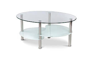 Стіл журнальний Ненсі білий (скло/метал)