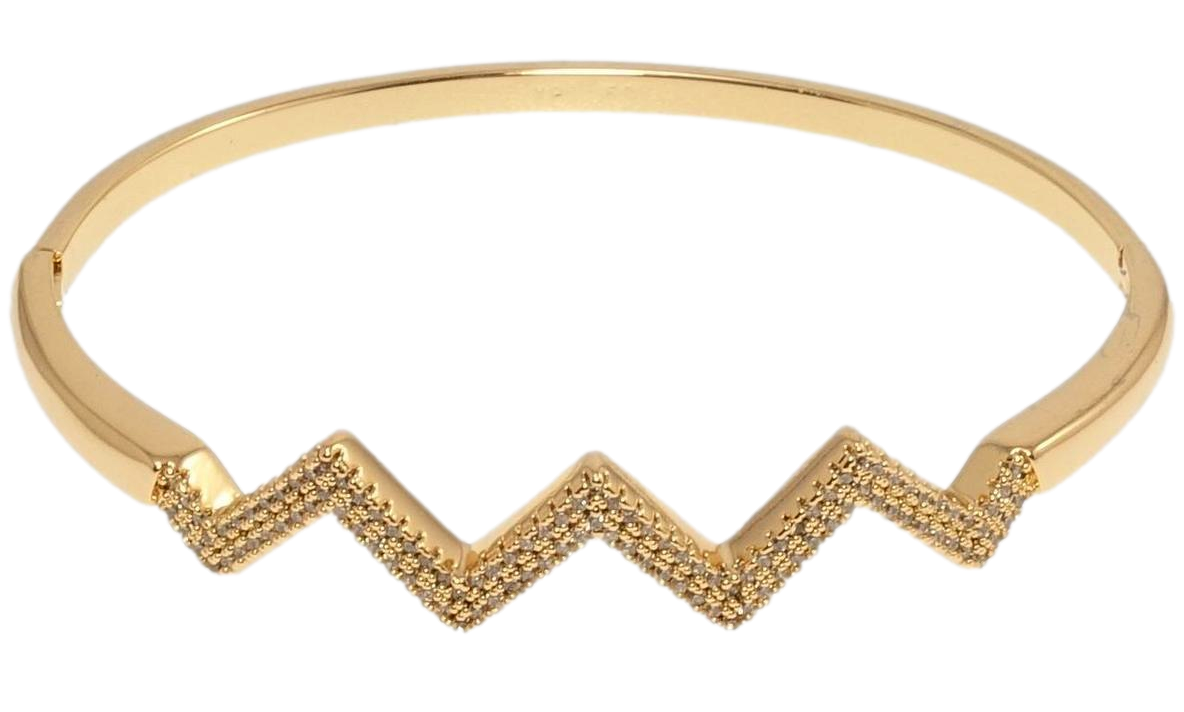Браслет Xuping Позолота 18K "Зигзагоподібна доріжка цирконію" ø 6см