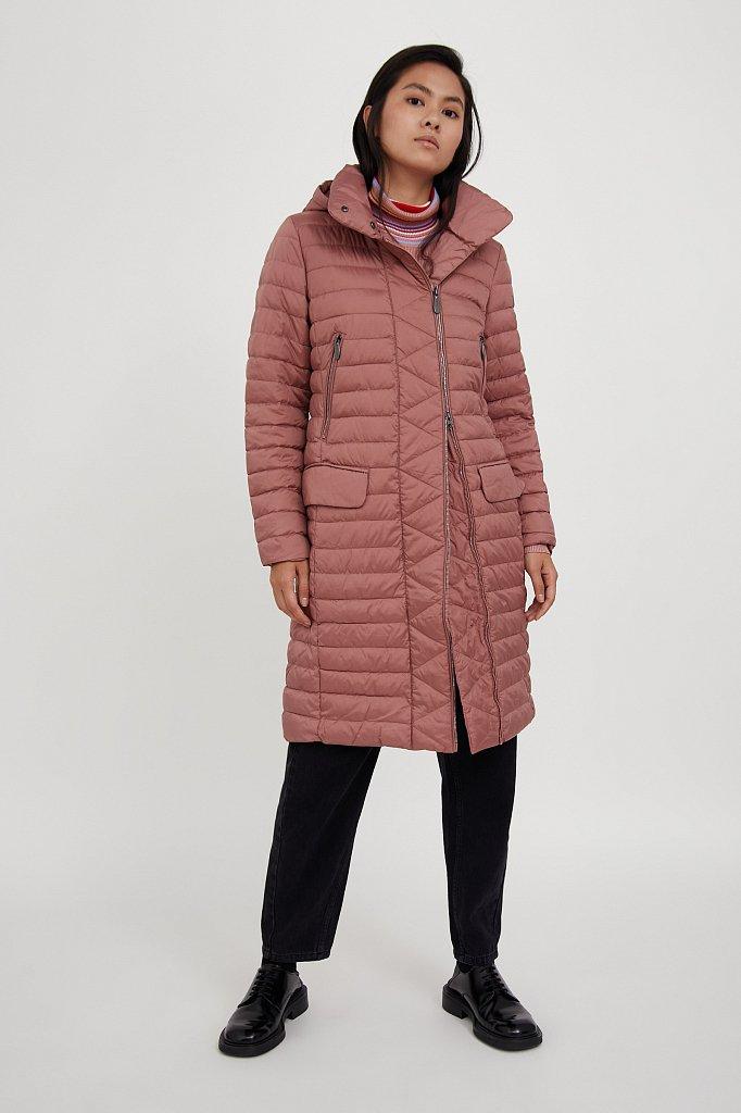 Довга жіноча куртка Finn Flare A20-12007-320 рожева M, фото 1
