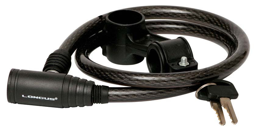 Замок Longus 12Х900мм +кріплення, Чорний, фото 1