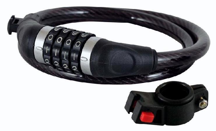 Замок Longus 12Х950мм, +кріплення, кодовий, Чорний, фото 1