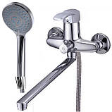 Змішувач для ванни з довгим поворотним виливом 35 см одноважільний ZERIX LUN7 279 (ZX0430) Зерикс, фото 7