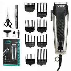 Машинка для стрижки волосся та бороди VGR V-120, Professional, 8 насадок, фото 3