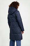 Подовжена зимова куртка Finn Flare A20-12006-101 Down Fill темно-синя L, фото 4