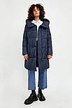 Подовжена зимова куртка Finn Flare A20-12006-101 Down Fill темно-синя L, фото 3