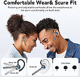 Bluetooth-гарнітура Hoxe V5.3, бездротова гарнітура гучномовного зв'язку 100H Talk з подвійним шумозаглушенням ENC, відключення, фото 3