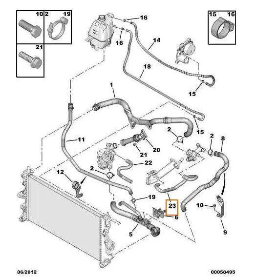 Патрубок корпусу термостата Fiat Ducato 250, Peugeot Boxer 3, Citroen Jumper 3 (2006-2014) 2.2, 9663660880, фото 1