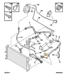 Патрубок корпусу термостата Fiat Ducato 250, Peugeot Boxer 3, Citroen Jumper 3 (2006-2014) 2.2, 9663660880