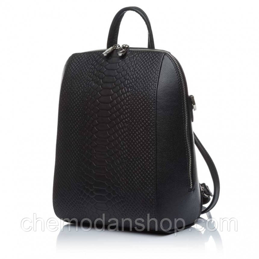 Рюкзак жіночий із натуральної шкіри чорний Vito Torelli 1012 міні