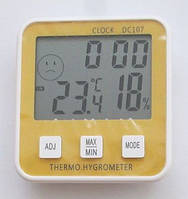 Термометр гігрометр DC-107, з годинником, календарем