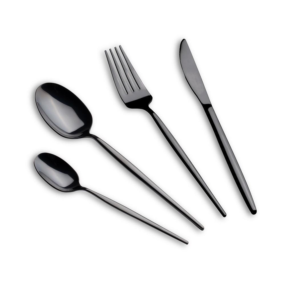 Набір столових приладів 24 предмети Berlinger Haus Black Silver Collection (BH-3069)