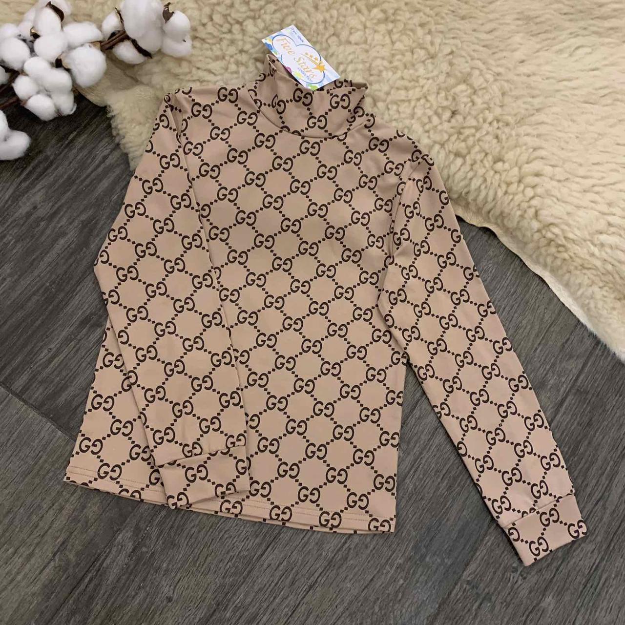 Дитяча водолазка — гольф з візерунком Ґуччі капучіно Five Stars 10834-122р