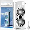 Вентилятор настільний подвійний з охолодженням Double-ended Spray Fan LED-підсвітка 3 швидкості пульт, фото 3