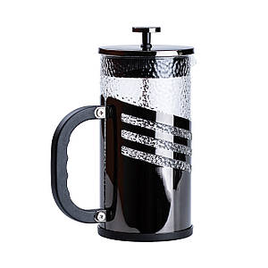 Френч-прес чайник скляний Haus Roland 1 літр заварник для чаю та кави з фільтром фактурний чорний