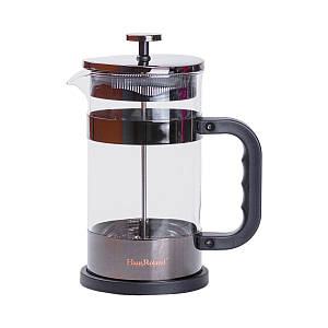 Френч-прес чайник скляний Haus Roland 1 літр заварник для чаю та кави з фільтром чорний