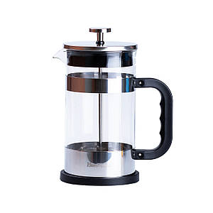 Френч-прес чайник скляний Haus Roland 1 л заварник для чаю та кави з фільтром хром