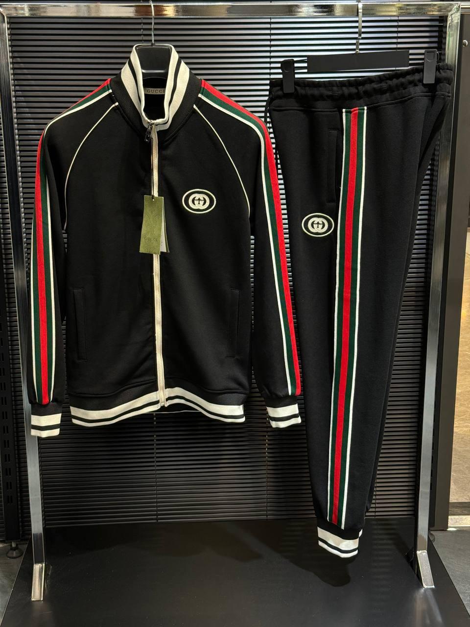 Чоловічий спортивний костюм Gucci CK7729 чорний, фото 1